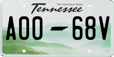 TN license plate A0068V