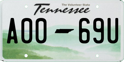TN license plate A0069U