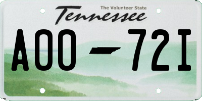 TN license plate A0072I