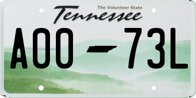 TN license plate A0073L
