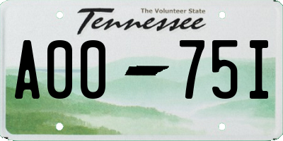 TN license plate A0075I