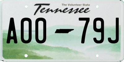 TN license plate A0079J