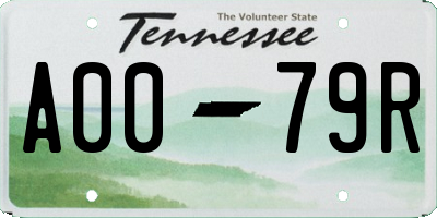 TN license plate A0079R