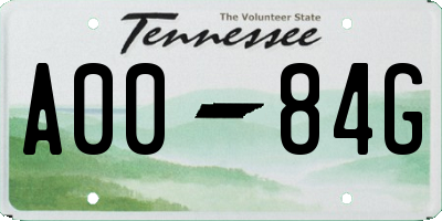 TN license plate A0084G
