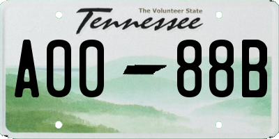 TN license plate A0088B
