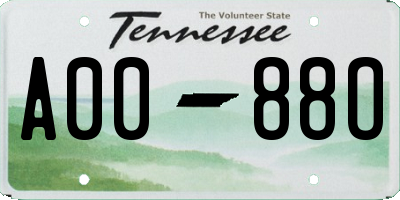 TN license plate A0088O