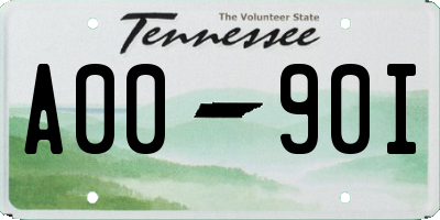 TN license plate A0090I