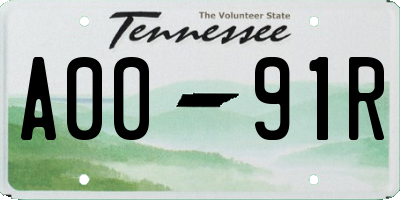 TN license plate A0091R