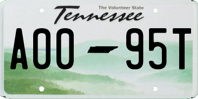 TN license plate A0095T