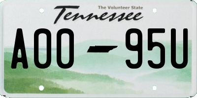 TN license plate A0095U