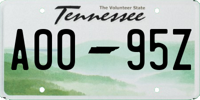 TN license plate A0095Z
