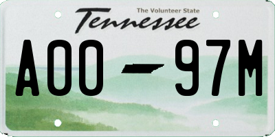 TN license plate A0097M