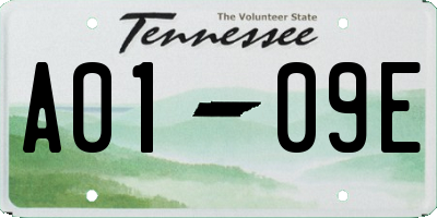 TN license plate A0109E