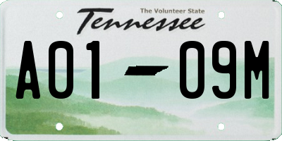 TN license plate A0109M