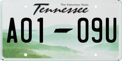 TN license plate A0109U