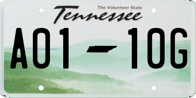 TN license plate A0110G