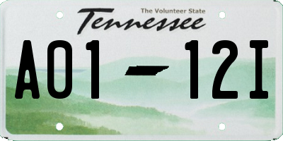 TN license plate A0112I