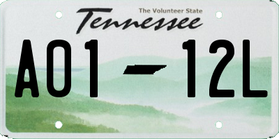 TN license plate A0112L