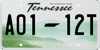 TN license plate A0112T