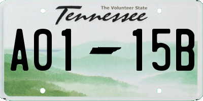 TN license plate A0115B