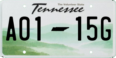 TN license plate A0115G