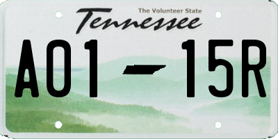 TN license plate A0115R