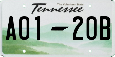 TN license plate A0120B