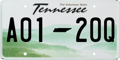TN license plate A0120Q