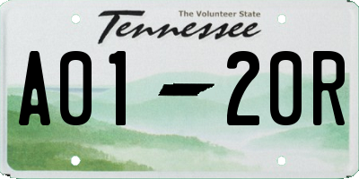TN license plate A0120R