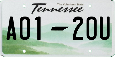 TN license plate A0120U