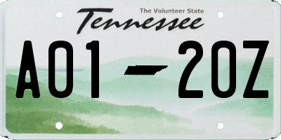 TN license plate A0120Z