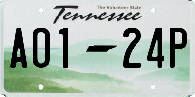 TN license plate A0124P