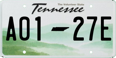 TN license plate A0127E