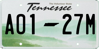 TN license plate A0127M