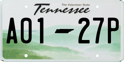 TN license plate A0127P