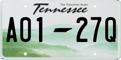 TN license plate A0127Q
