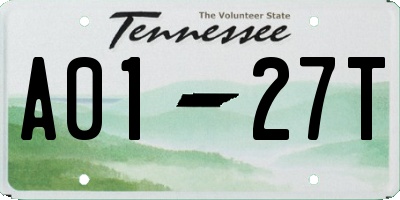 TN license plate A0127T