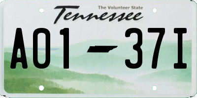 TN license plate A0137I
