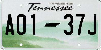 TN license plate A0137J