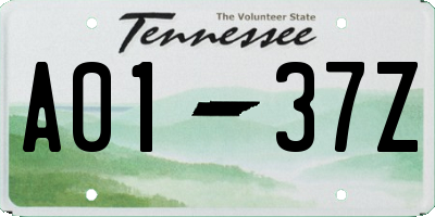 TN license plate A0137Z