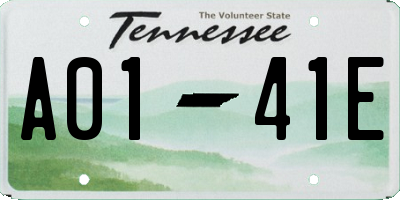 TN license plate A0141E