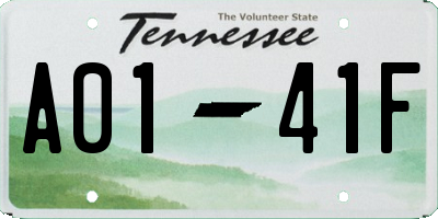 TN license plate A0141F