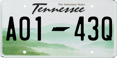 TN license plate A0143Q