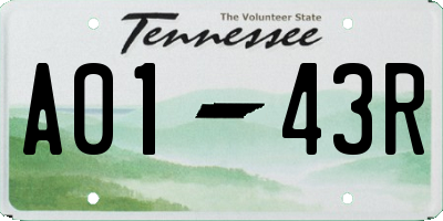 TN license plate A0143R
