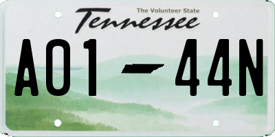 TN license plate A0144N