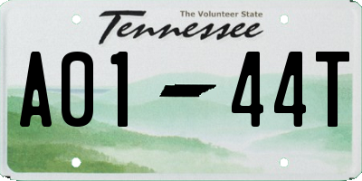 TN license plate A0144T