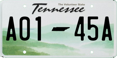 TN license plate A0145A