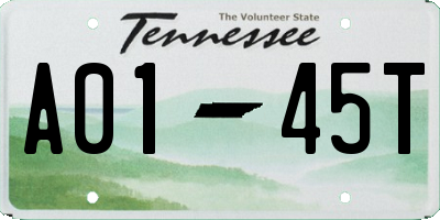 TN license plate A0145T