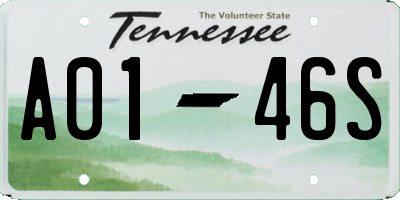 TN license plate A0146S