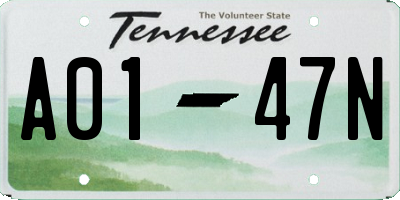 TN license plate A0147N